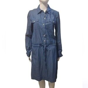 Boden Blue Chambray Shirt Dress